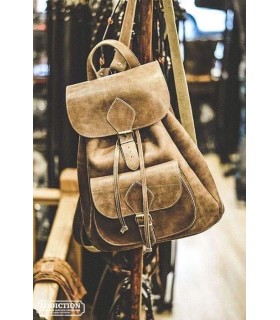 Unisex Δερμάτινη Τσάντα πλάτης Πουγκί