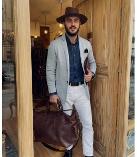 Unisex Δερμάτινη Τσάντα Ταξιδίου 