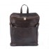 Leather backpack for business use with buckles on the side